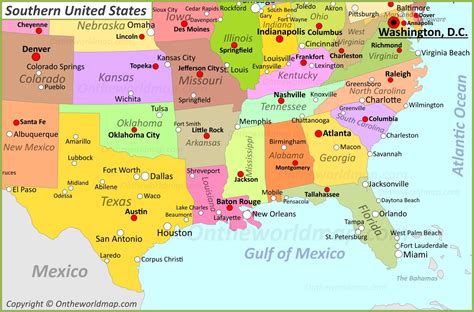 Map Of Southern States | Time Zone Map