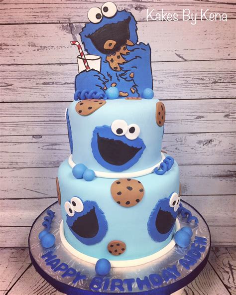 Cookie Monster themed birthday cake made by Kakes By Kena | Monster ...