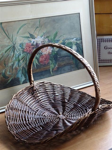 Vintage Wicker Flower Basket Natural Style Home Decor Wicker - Etsy