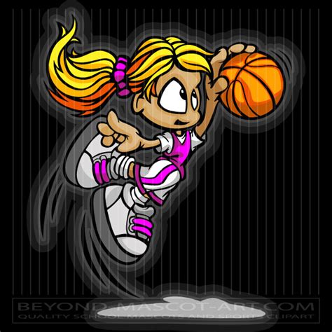 Girl Basketball Cartoon Vector basketball Image