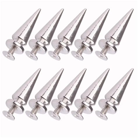 WITUSE AE 10 Pcs 26mm Silvery Metal Bullet Spikes Studs Rivets Cone ...