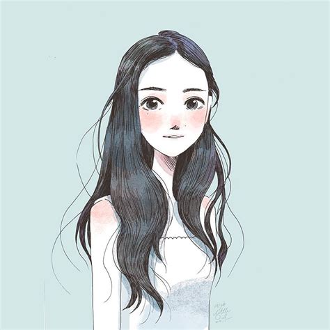 Girl With Long Hair Drawing at GetDrawings | Free download