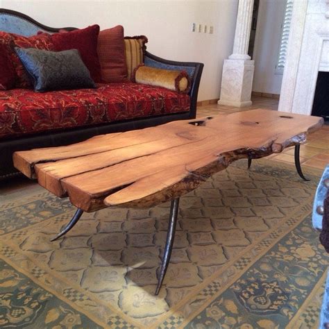 Alligator Juniper Slab Table with Steel Forged Legs | Porter Barn Wood