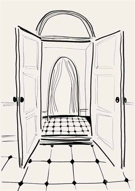 Line Illustration of, Open Door. . . #line #illustration #lineart | Line illustration, Whimsical ...