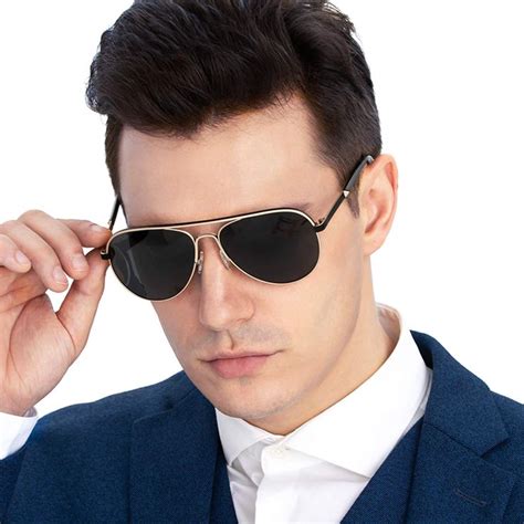 Men's Aviator Polarized Sunglasses | Men sunglasses fashion, Sunglasses ...