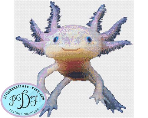 Happy Axolotl Cute Salamander Walking Fish Large Design - Etsy