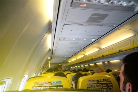 Ryanair Interior of Modern Airplane with People Traveling Editorial ...