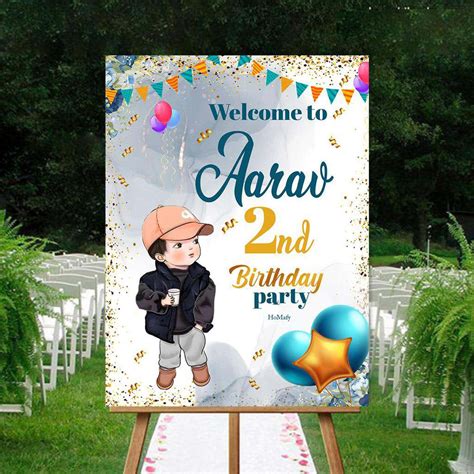 Personalised Birthday Party Welcome Board | Kid's Birthday Sign Board