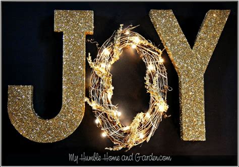 How To Make A Glitzy 'JOY' Christmas Decoration - My Humble Home and Garden