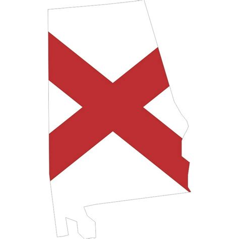 3in x 5in Die Cut Alabama State Flag Sticker - Walmart.com - Walmart.com