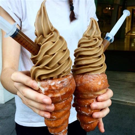 Ice cream cones made from sugared doughnuts are a preposterously over ...