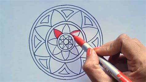 How to draw Onam pookalam | Onam pookalam drawing Easy tutorial | Pookalam outline drawing #onam ...