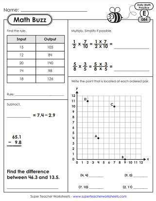 5th Grade Math Worksheets - Worksheets Library