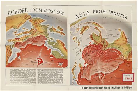 Striking map by Robert M. Chapin highlighting the Communist threat - Rare & Antique Maps