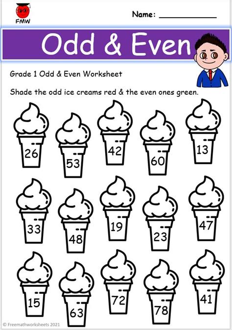 Free Grade 1 Worksheets | Odd & Even Numbers | 1st grade worksheets ...