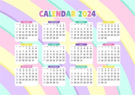 Calendar 2024 - All months 26819243 Vector Art at Vecteezy