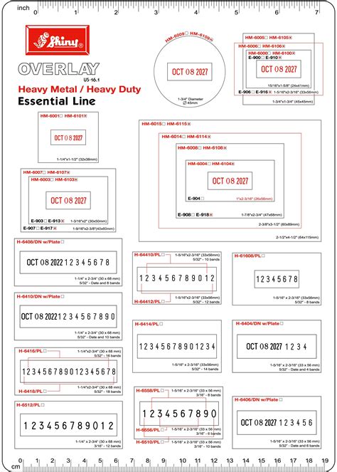 Rubber Stamp Size Reference Charts | Stamp-Connection.com