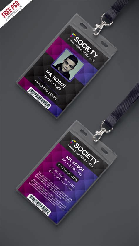 Corporate Office ID Card PSD Template | PSDFreebies.com