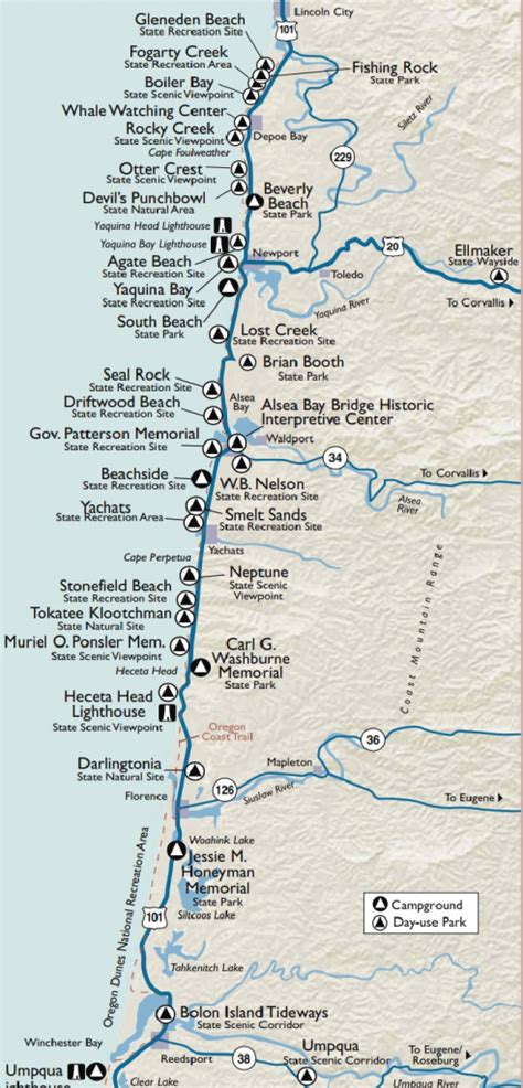 Oregon State Parks Camping Map - Printable Map