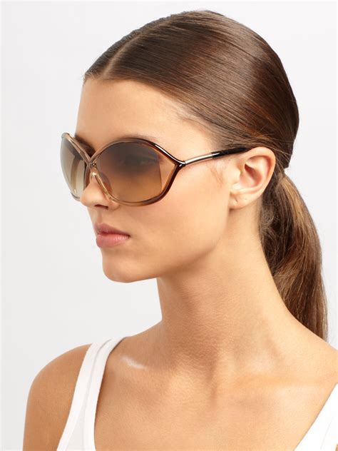 Lyst - Tom Ford Whitney 64mm Oversized Oval Sunglasses in Metallic