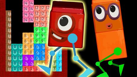 Numbers in Blocks like Tetris with Numberblocks Walking - YouTube