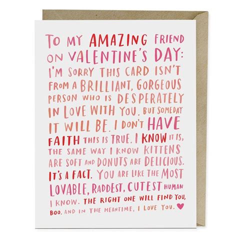 Valentine's Greeting Card - "Amazing Single Friend" | Friend valentine card, Friends valentines ...