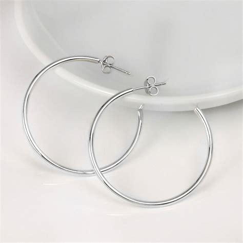 solid silver hoop earrings by hersey silversmiths | notonthehighstreet.com