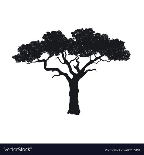 African Tree Silhouette Simple