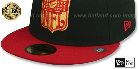 San Francisco 49ers THROWBACK NFL SHIELD-BASIC Black-Red Fitted H