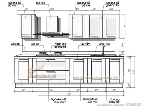 Kích thước tủ bếp tiêu chuẩn phổ biến hiện nay đối với người Việt