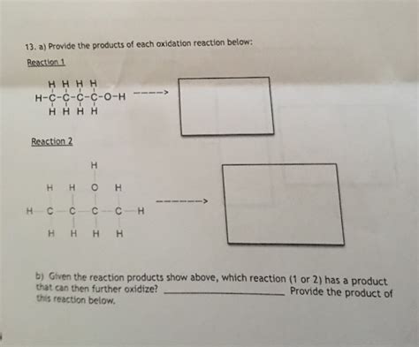 Solved Provide the products of each oxidation reaction | Chegg.com