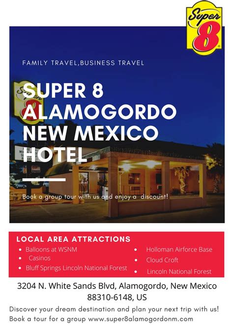 SUPER 8 ALAMOGORDO NEW MEXICO HOTEL | Alamogordo new mexico, Mexico hotels, New mexico
