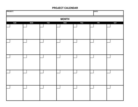 Blank Project Calendar | Templates at allbusinesstemplates.com