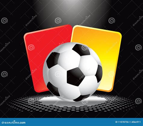 Soccer Ball and Penalty Cards Under Spotlight Stock Vector ...