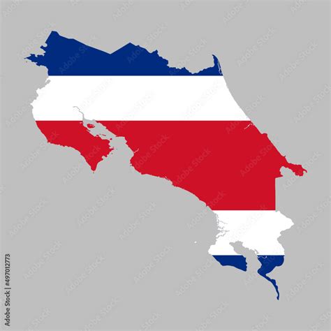 Costa Rica flag inside the Costa Rican map borders vector illustration Stock Vector | Adobe Stock