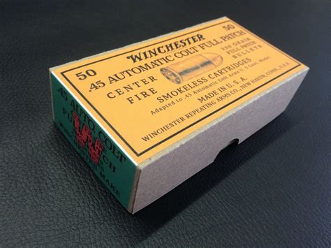 Vintage 1905 Winchester REPLICA Ammo Box for 50 ammunition Auto Colt ...