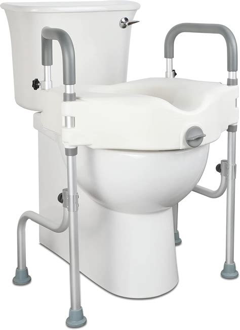 Amazon.com: Raised Toilet Seat, Elevated Toilet Seat Riser with Handles Height Adjustable Legs ...