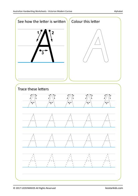 Australian Handwriting Worksheets - Victorian Modern Cursive - Free ...