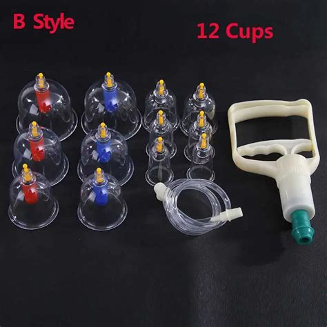 12 Cans Cupping Set Medical Vacuum Cupping Suction Therapy Device Body ...