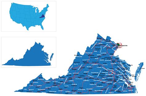 Virginia Map - Guide of the World