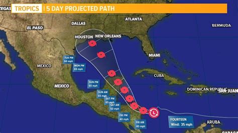 Tropical Depression 14 spaghetti models, track and satellite | kcentv.com