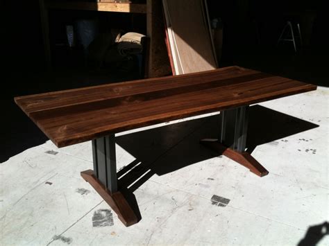 Custom Live Edge Walnut Dining Table - Tressel Legs by Bdagitz Furniture | CustomMade.com