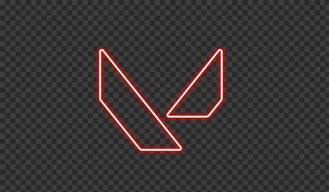 HD Valorant Light Red Neon Symbol Sign Logo PNG