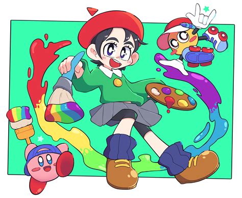 Just a little drawing of Adeleine, Kirby and Paint Roller! : r/Kirby