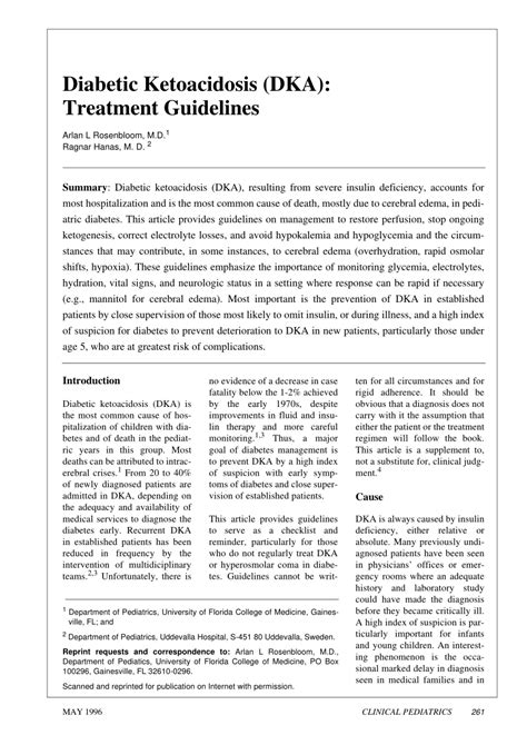 (PDF) Diabetic Ketoacidosis (DKA): Treatment Guidelines