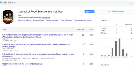 Journal of Food Science and Nutrition | Peer Reviewed Journal