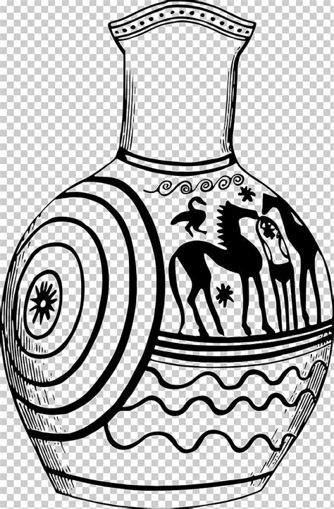 Black And White Line Art Vase Drawing Ancient Greek Art PNG, Clipart ...