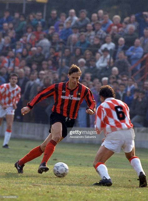 News Photo : Marco Van Basten of AC Milan in action during the... | Ac ...