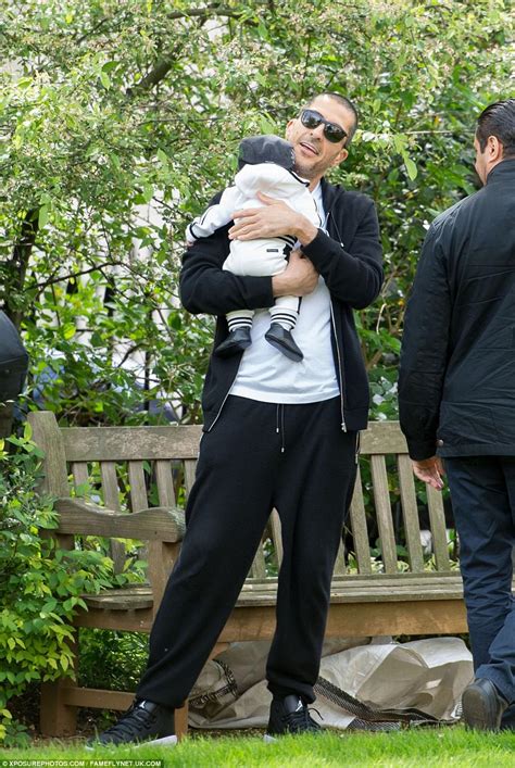 Wissam Al Mana takes newborn son Eissa to London park | Daily Mail Online