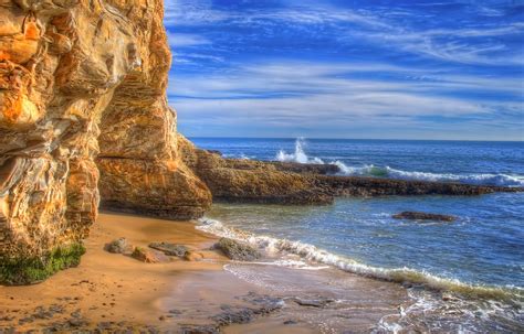 nature, Landscape, Beach, Sea, Coast, Rock, Cliff, Waves, Cave, Sand, HDR, Clouds Wallpapers HD ...